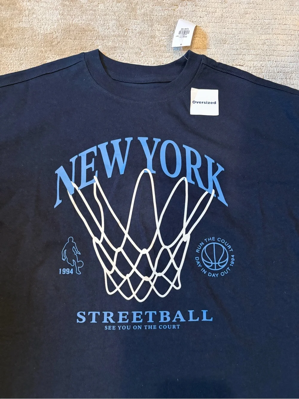NWT Old Navy Boys New York Streetball Oversized Graphic T-Shirt | Size L (10-12)